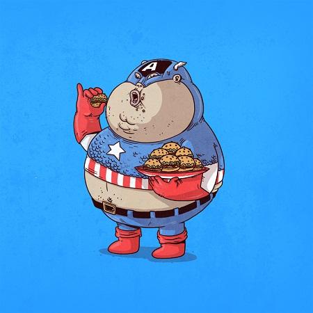 Captain America, hay “người hùng hamburger”.