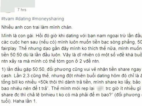 Cô nàng gây bão mạng xã hội vì chuyện cưa đôi 'tình phí': Bạn trai không nhận tiền thì không được, nhận thì bảo sĩ diện hão