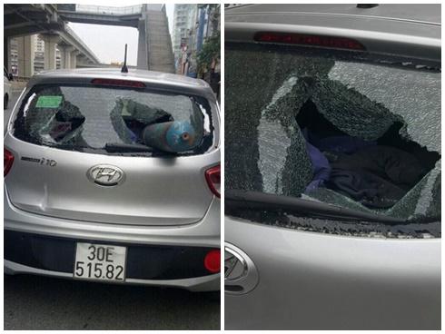 Trích xuất camera làm rõ 'đường đi' của bình khí xuyên thủng ô tô