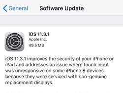 Apple phát hành iOS 11.3.1, sửa lỗi cảm ứng với màn hình không chính hãng