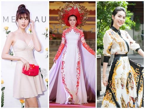 Đỗ Mỹ Linh diện áo dài đuôi 5m - Thủy Tiên tái xuất với đồ hiệu hơn 1 tỷ đồng