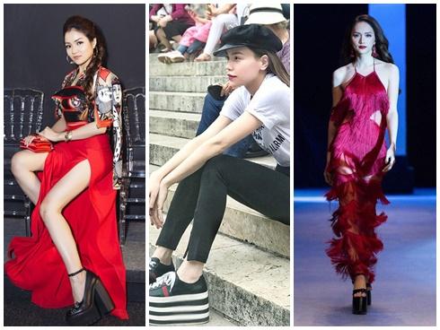 Thót tim với thú chơi giày 'cà kheo' nhìn là hãi của dàn mỹ nhân Việt