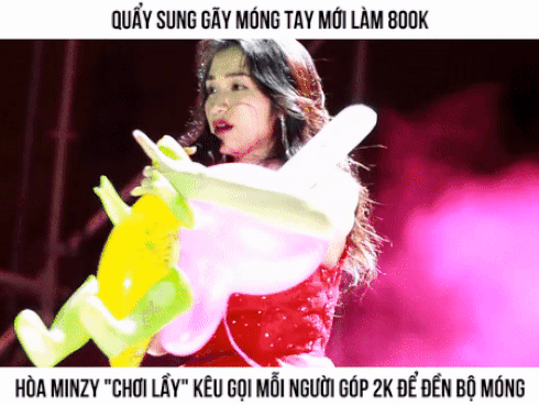 CHẾT CƯỜI: Nail đẹp bị gãy, Hòa Minzy yêu cầu khán giả góp 2.000 đồng đền bộ móng mới