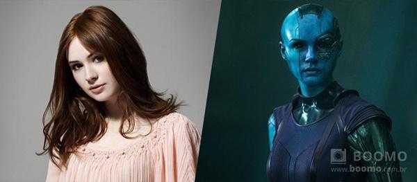 Mất tới 3 tiếng rưỡi để Karen Gillan hóa trang cho nhân vật Nebula cũng như phải cạo đi một phần mái tóc dài đỏ rực.