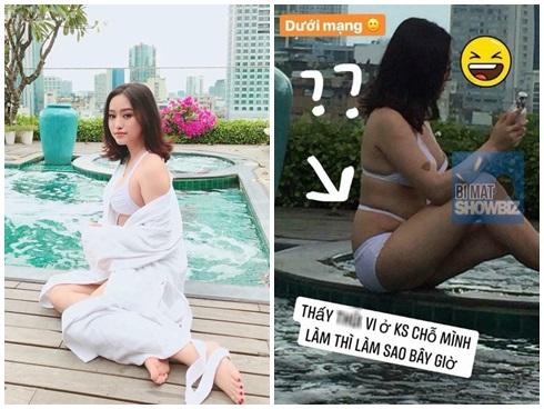 Ở một góc chụp khác trong bức hình được tag, hot girl Cà Mau bất ngờ lộ thân hình  ngấn mỡ khiến cộng đồng mạng hoảng hốt.