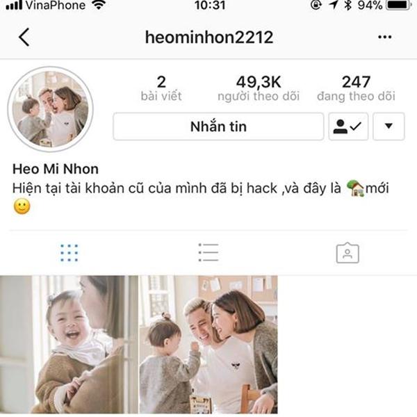 Kiên Hoàng khiến fans lo lắng khi thông báo bà xã Heo Mi Nhon bất ngờ mất tài khoản Instagram đang sở hữu hàng trăm nghìn follow.