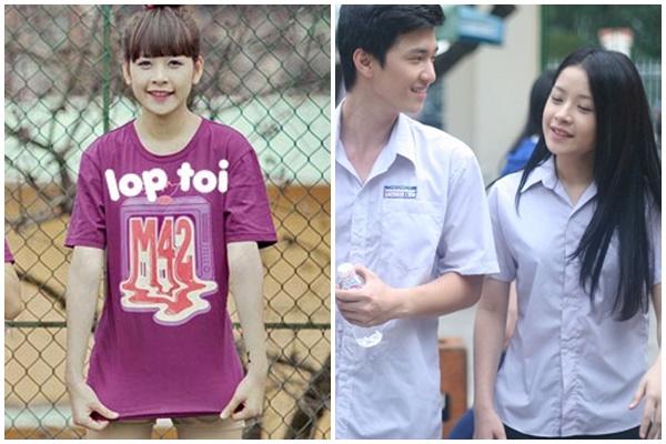 Nét mặt ngây ngô, non nớt của Chi Pu thuở cắp sách đến trường.