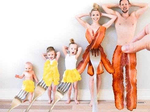 Bộ ảnh độc đáo của gia đình 3 nhóc tì và những món ăn khiến dân mạng thích thú