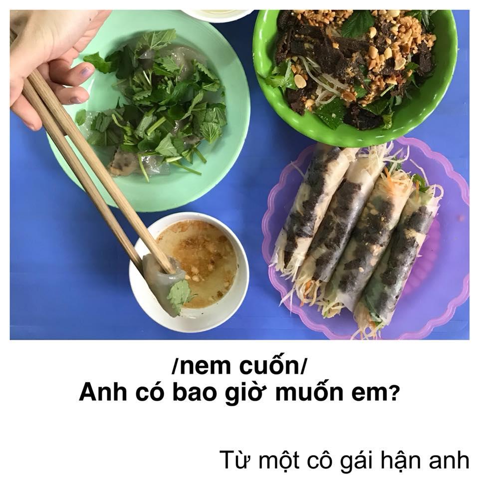 Chủ nhân của loạt caption đáng yêu này là cô nàng X.H. Vì yêu đồ ăn cộng thêm một chút thất tình khiến cô “bật ra” những câu vô cùng 