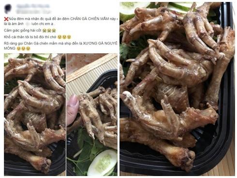 Thảm họa đặt đồ ăn đêm: Mua 'chân gà chiên mắm' nhận ngay 'xương gà nguyên móng'