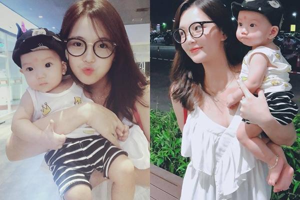 "Hot girl dân tộc" Thu Hương hạnh phúc bên con trai ngày nghỉ.