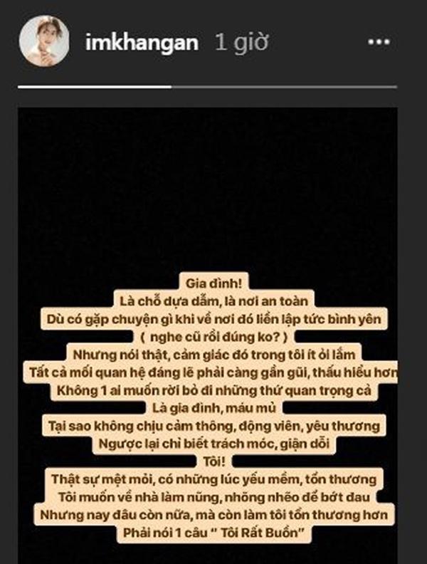 Khả Ngân than thở về chuyện gia đình.