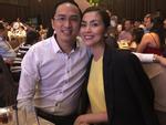 Tin sao Việt: Tăng Thanh Hà hạnh phúc trong vòng tay ông xã khi đi dự tiệc cưới