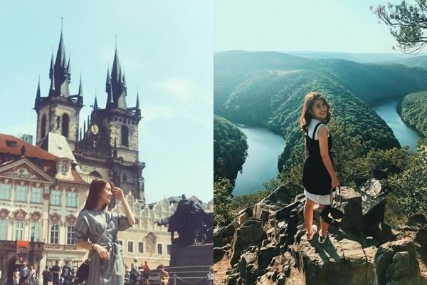 Còn đây là khoảnh khắc Ngọc Thảo ghé thăm thành phô Praha của Cộng hòa Séc.