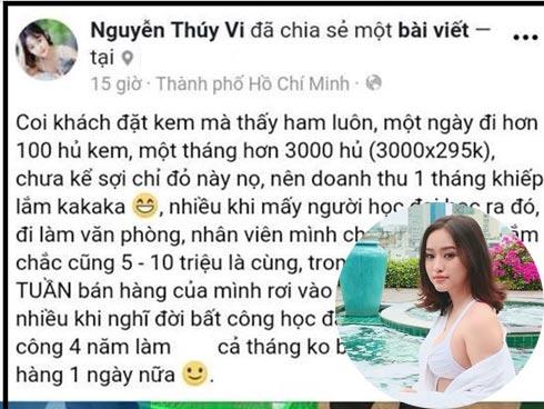 Thúy Vi khoe thu nhập 200 triệu nhờ bán kem trộn và coi thường cử nhân đi làm 10 triệu/ tháng