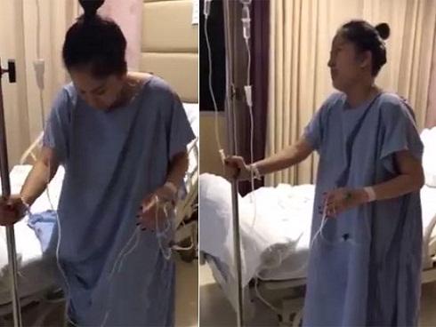 Khánh Thi nhăn nhó, rơi nước mắt tập đi sau ca sinh mổ cấp cứu ở tuần 34