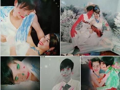 Cười ra nước mắt khi ảnh cưới của bố mẹ trở thành vở tập tô cho con