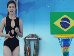 MC vẫn diện bikini dẫn 'World Cup' trên truyền hình sau tranh cãi