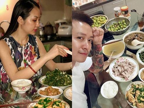 Tuấn Hưng hãnh diện khoe bữa cơm được vợ đảm hot girl vào bếp nấu