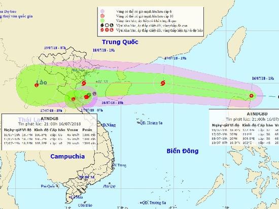 Dự báo thời tiết 17/7: Bão giật cấp 10 di chuyển nhanh, mưa to khắp nơi