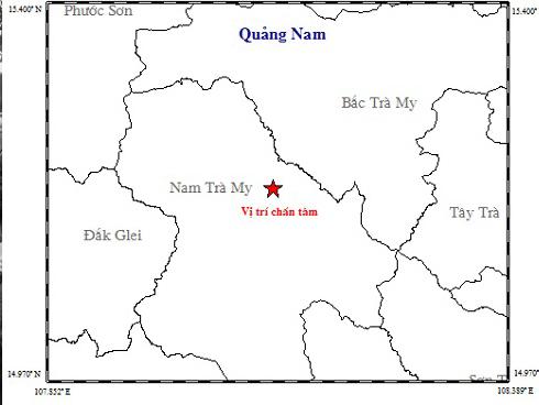 Liên tiếp xảy ra 2 trận động đất gây rung lắc ở huyện miền núi tỉnh Quảng Nam