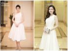 Dự đám cưới Tú Anh, hoa hậu Đỗ Mỹ Linh 'diện lại' váy đàn chị mà vẫn đẹp xuất thần