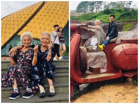 Bà ngoại ‘xì-tin’ khiến con cháu ghen tỵ với những bức hình check-in có 1-0-2
