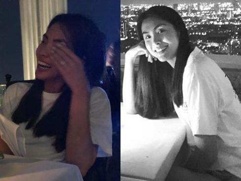 Tăng Thanh Hà mặt bé tí chỉ bằng nắm tay trong bức ảnh du lịch Thái Lan cùng hội bạn thân