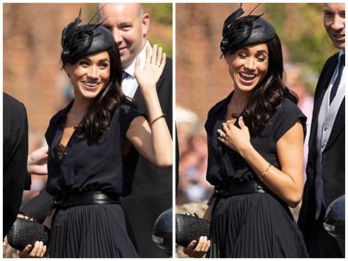 Chỉn chu là thế mà cũng có ngày Công nương Meghan gặp sự cố lộ bra giữa đám đông