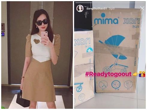 Hoa hậu Đặng Thu Thảo sắm xe đẩy trị giá 40 triệu đồng cho con gái đầu lòng