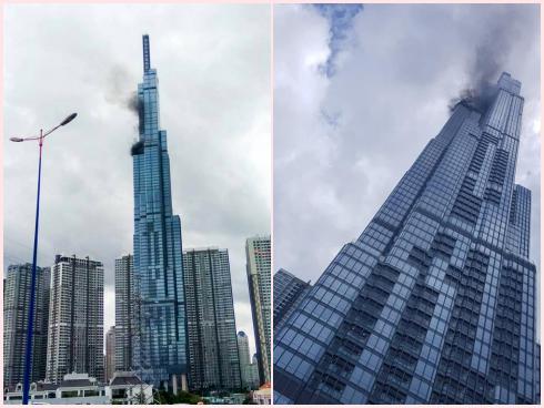 Khói đen bốc lên từ tòa nhà Landmark 81