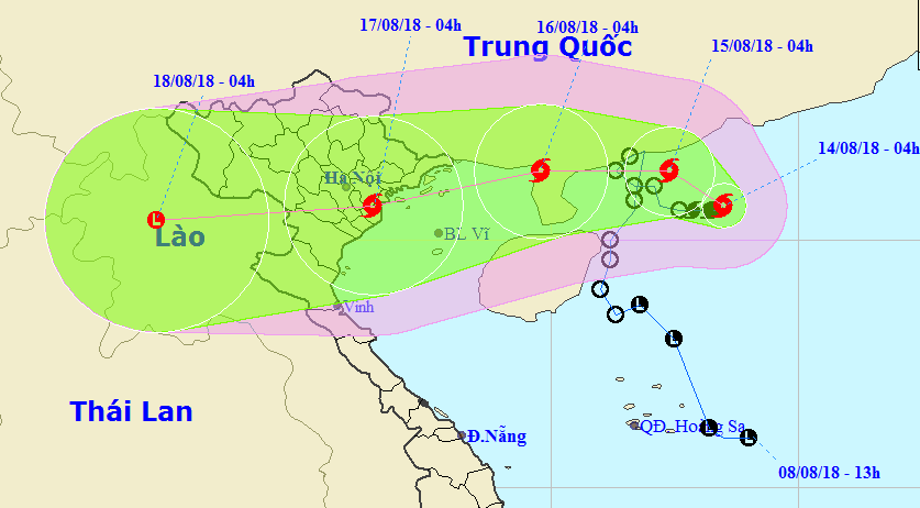 Bão số 4 - Bebinca bẻ ngược hướng di chuyển vào vịnh Bắc Bộ-1