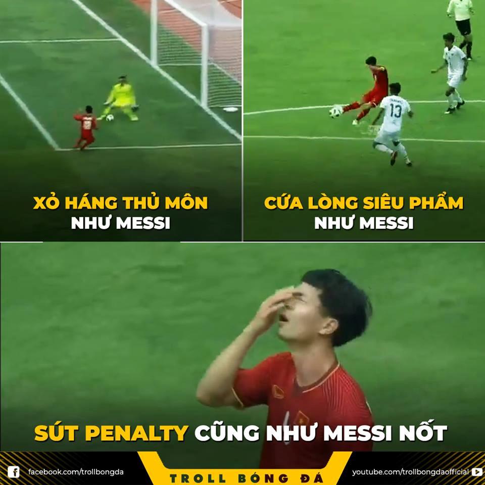 Ảnh chế Messi trao vương miện trượt penalty cho Công Phượng-1