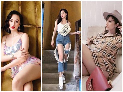 Street style sao Việt: Tâm Tít lăng-xê mốt quần jeans rách tả tơi - Angela Phương Trinh khoe da thịt sexy
