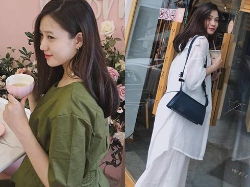 Hotgirl Trâm Anh vác bụng bầu vượt mặt dạo phố vào những tháng cuối thai kỳ