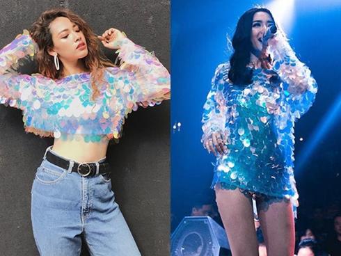 Kiểu áo 'vẩy cá lấp lánh' được các người đẹp Vbiz diện tới tấp