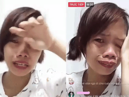 Bị miệt thị nhan sắc kém xinh, bà mẹ trẻ livestream khóc nức nở khi bán hàng online