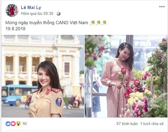 Đăng ảnh mừng ngày truyền thống ngành, nữ CSGT gây chú ý với nhan sắc thuộc hàng cực phẩm-1