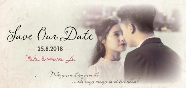 HOT: Lộ thiệp cưới in hình Midu và Harry Lu tổ chức ngày 25 /8 tới đây-1