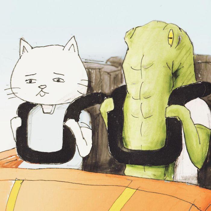 Bộ tranh: Cá sấu sẽ bi hài ra sao nếu sống như loài người?-3