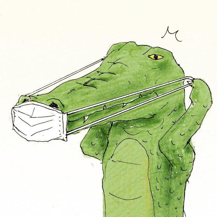 Bộ tranh: Cá sấu sẽ bi hài ra sao nếu sống như loài người?-8