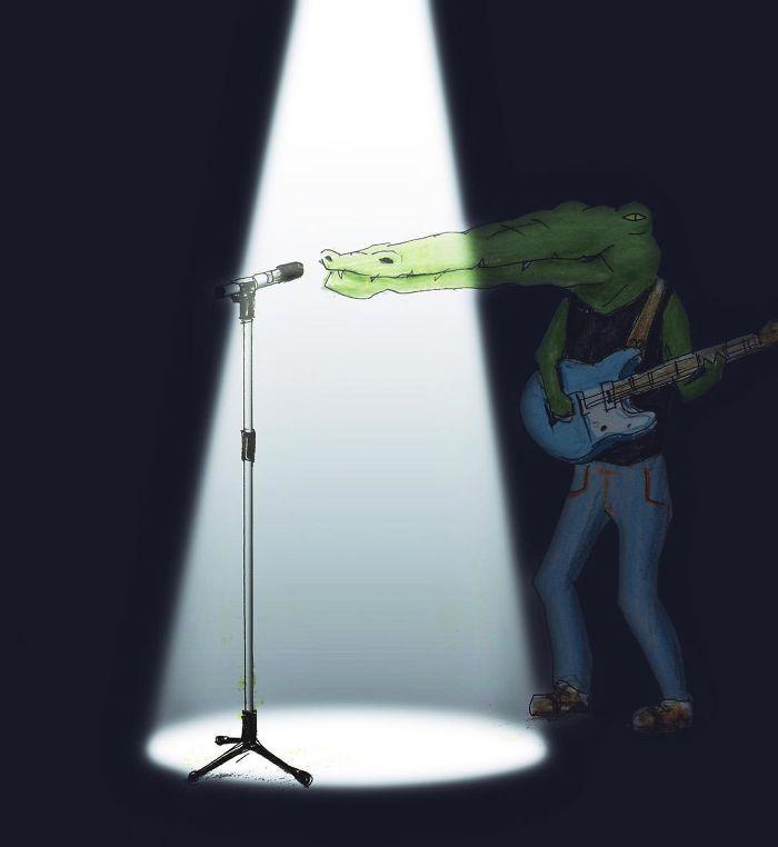 Bộ tranh: Cá sấu sẽ bi hài ra sao nếu sống như loài người?-18