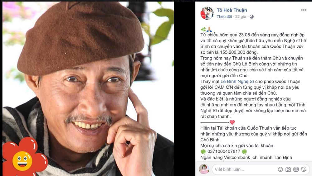 Nghệ sĩ Lê Bình xúc động khi gặp Mai Phương, được Quốc Thuận chuyển 155 triệu đồng-1