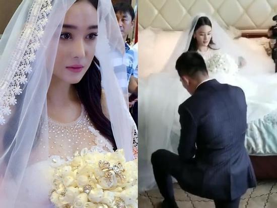 Trương Hinh Dư được ông xã quỳ gối xỏ giày trong hôn lễ