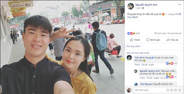 Ở hậu cung người yêu Duy Mạnh nhắn: Tiếp bao nhiêu cá sang mà vẫn chuột rút-1