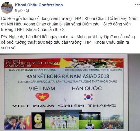 Cô giáo nhắn học sinh lập đàn cầu nắng cổ vũ Olympic Việt Nam-8