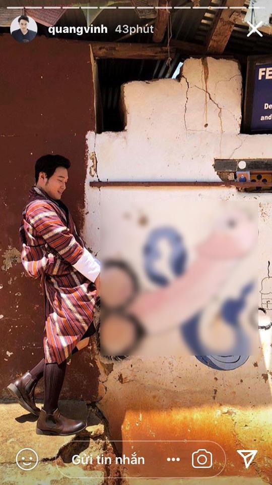 Lan truyền bức ảnh hoàng tử sơn ca Quang Vinh tạo dáng phản cảm bên hình vẽ bộ phận sinh dục-2