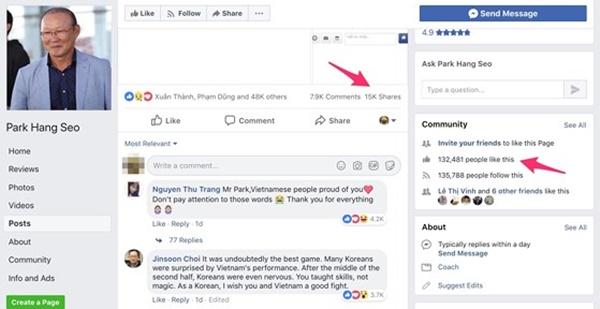 Giả mạo Facebook HLV Park Hang-seo có thể bị phạt 10-20 triệu-2