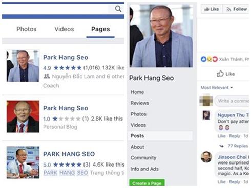 Giả mạo Facebook HLV Park Hang-seo có thể bị phạt 10-20 triệu