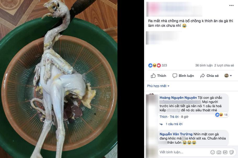 Chỉ vì bố chồng không thích ăn da gà mà cô gái có màn vặt lông gà khiến hội chị em thất kinh-1